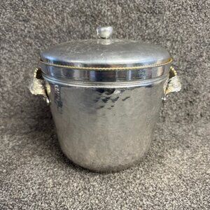 Continental Silver Co. Wild Rose Brilliantone ICE BUCKET Hammered Aluminum -1390